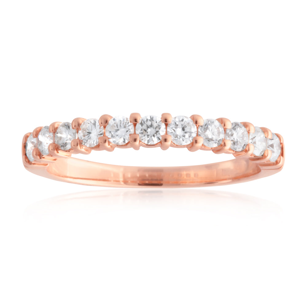 18ct Rose Gold Ring With 1/2 Carats Of Diamonds