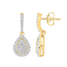 Load image into Gallery viewer, 9ct Yellow Gold 1/2 Carat Diamond Pear Shaped Earrings
