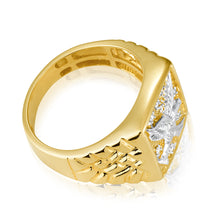 Load image into Gallery viewer, 8 Diamonds Eagle Mens Ring in 9ct Yellow Gold