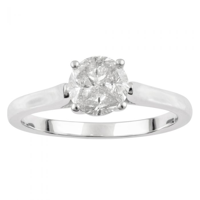 SEAMLESS LOVE  9ct White Gold 4 Trilliant Cut Ring with 1/2 Carat of Diamonds