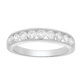 9ct White Gold 1 Carat Diamond Ring with 9  Diamonds in Channel setting