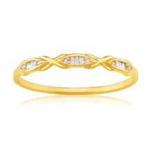 Load image into Gallery viewer, 9ct Yellow Gold Eternity Ring with 15 Diamonds