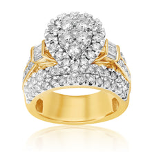 Load image into Gallery viewer, 9ct Yellow Gold 3 Carat Pear Shape Diamond Ring