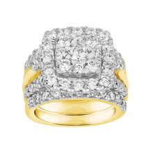 Load image into Gallery viewer, 9ct Yellow Gold 4 Carat Diamond  3-Ring Bridal Set