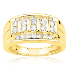 Load image into Gallery viewer, 9ct Yellow Gold 1 Carat Diamond Mens Ring