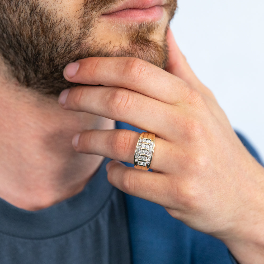 9 Carat Yellow Rolex-style Gents Ring - Northumberland Goldsmiths