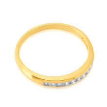 Load image into Gallery viewer, 18ct Yellow Gold 1/4 Carat Channel Set Diamond Ring with 10 Brilliant Diamonds