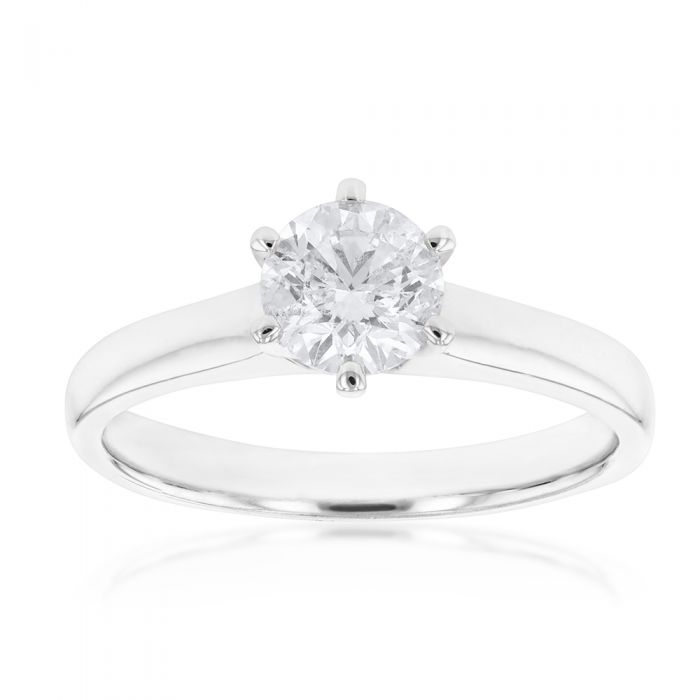18ct 1.00 Carat Diamond 6 Claw Solitaire Ring