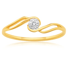 Load image into Gallery viewer, 9ct Yellow Gold Diamond Swirl Ring
