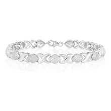 Load image into Gallery viewer, Sterling Silver 18.5cm Diamond Bracelet