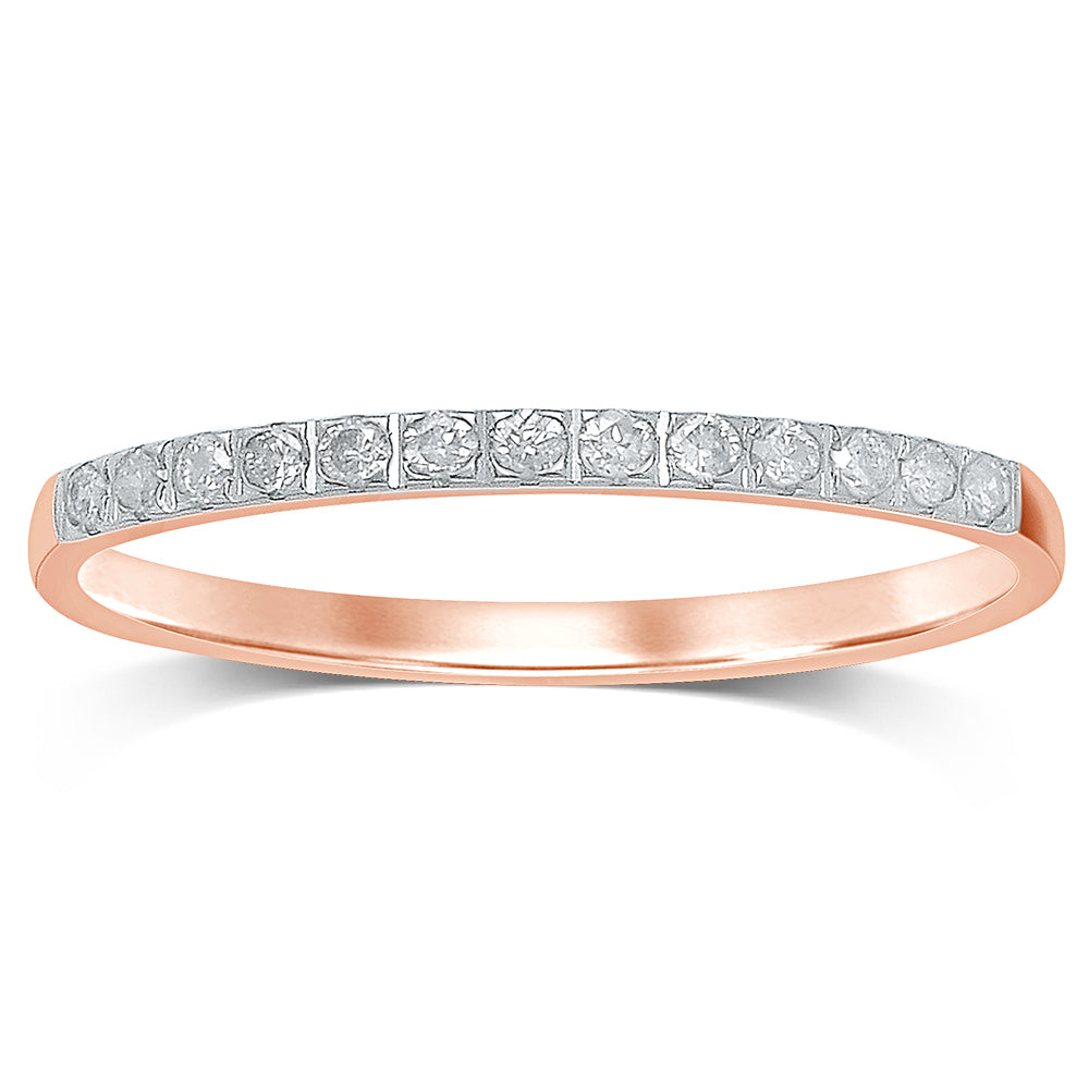9ct Rose Gold Eternity Ring with 13 Diamonds