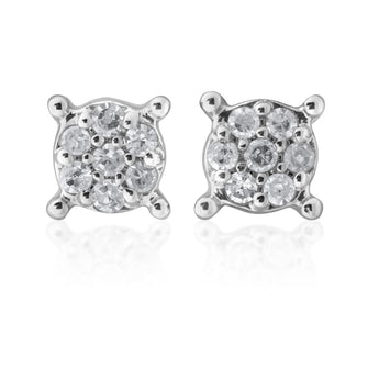 9ct Yellow Gold Diamond Studs with 14 Brilliant Diamonds