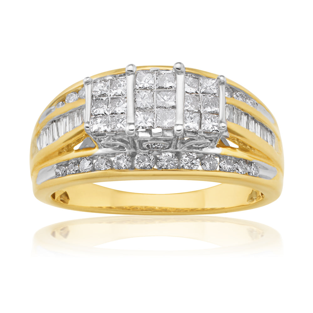 10ct Yellow Gold 1.00 Carat Diamond Ring
