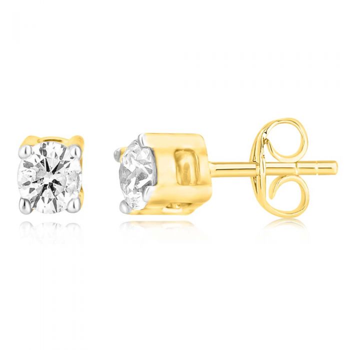 9ct Yellow Gold 0.05 Carat Diamond Stud Earrings