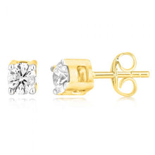 Load image into Gallery viewer, 9ct Yellow Gold 0.05 Carat Diamond Stud Earrings