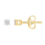 9ct Yellow Gold 1/10 Carat Diamond Stud Earrings