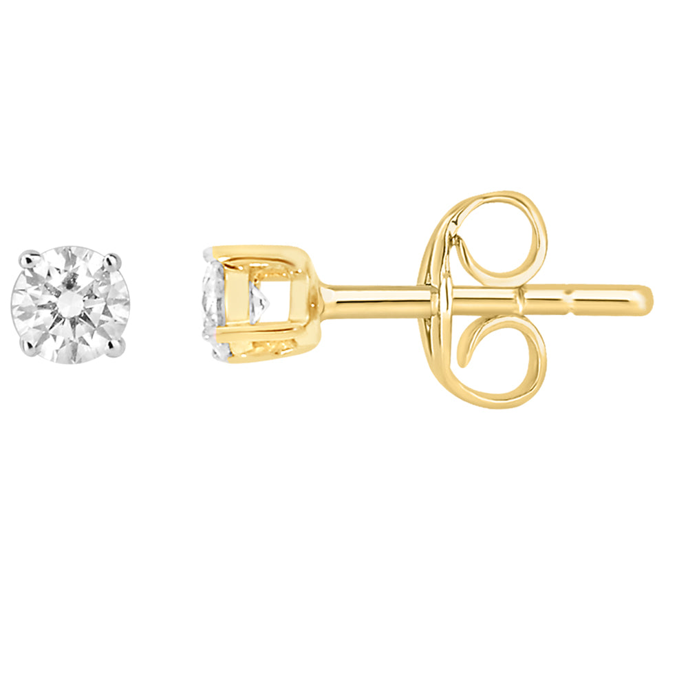 9ct Yellow Gold 1/6 Carat Diamond Stud Earrings