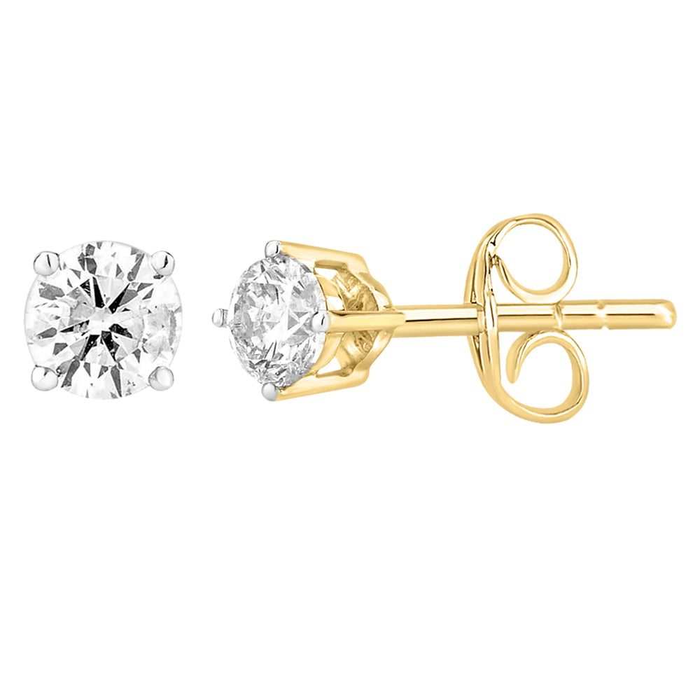 9ct yellow gold discount diamond stud earrings
