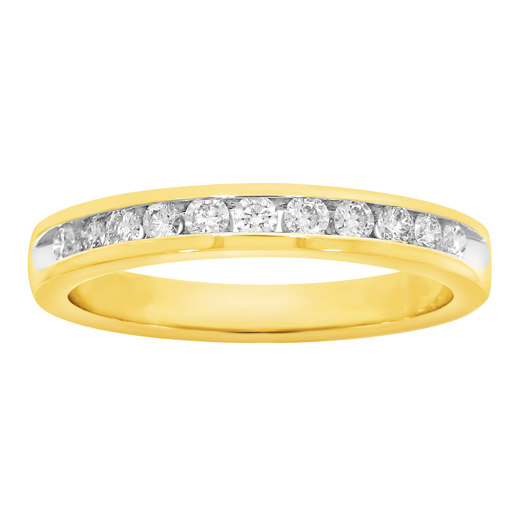 9ct Yellow Gold 1/3 Carat Diamond Ring with 11 Brilliant Diamonds