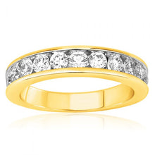 Load image into Gallery viewer, 9ct Yellow Gold 1 Carat Diamond Ring with 11 Brilliant Diamonds