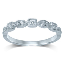 Load image into Gallery viewer, 9ct White Gold Diamond Ring with 11 Brilliant Diamonds