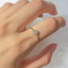 Load image into Gallery viewer, 9ct Yellow Gold Diamond 4 Leaf Clover Ring with 12 Brilliant Diamonds