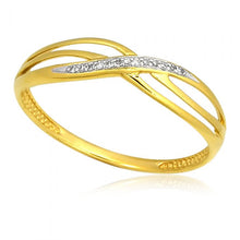 Load image into Gallery viewer, 9ct Yellow Gold Diamond Ring with 13 Brilliant Diamonds