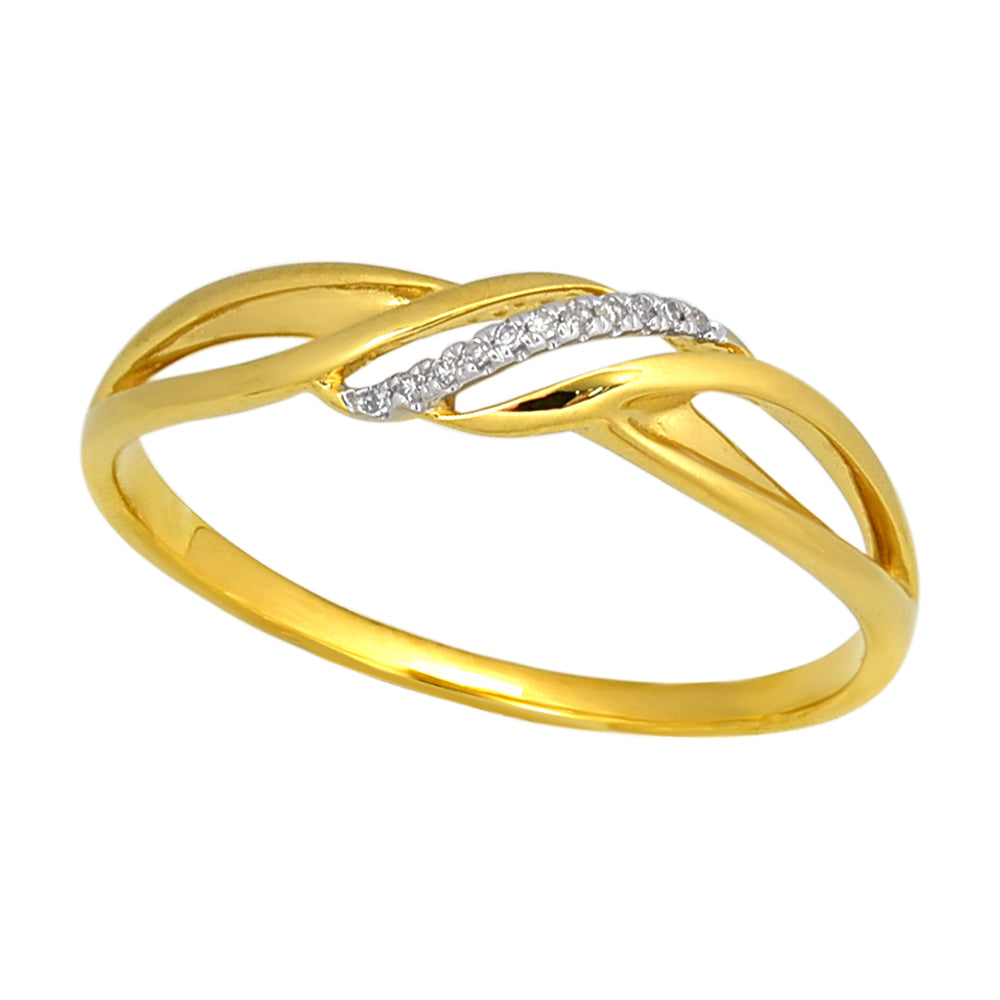 9ct Yellow Gold Diamond Ring with 11 Brilliant Diamonds