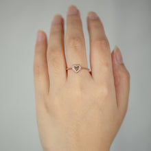 Load image into Gallery viewer, 9ct Rose Gold Diamond Heart Signet Ring with 20 Brilliant Diamonds