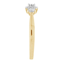Load image into Gallery viewer, 9ct Yellow Gold Diamond Trilogy Ring with 3 Brilliant Diamonds in Disc Setting