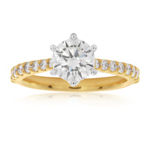 Load image into Gallery viewer, Luminesce Laboratory Grown 18ct Yellow Gold 1 Carat Diamond Ring with 1 Carat Centre