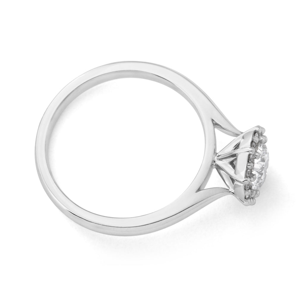 Luminesce Laboratory Grown 18ct White Gold 0.80 Carat Diamond Ring with Diamond Halo