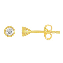 Load image into Gallery viewer, 9ct Yellow Gold  0.10 Carat Diamond Stud Earrings