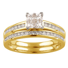 Load image into Gallery viewer, SEAMLESS LOVE 9ct Yellow Gold 2-Ring  Bridal Set with 0.70 Carat of Diamonds