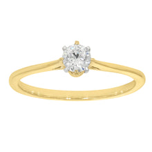 Load image into Gallery viewer, 9ct Yellow Gold  1/4 Carat Diamond Solitaire Ring