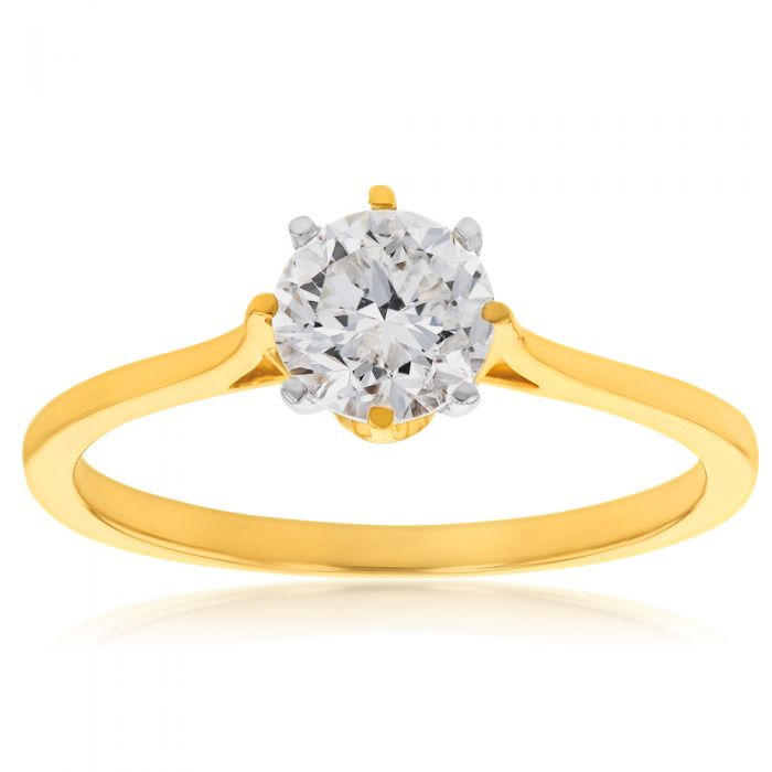 9ct Yellow Gold  1 Carat Diamond Solitaire Ring