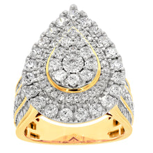 Load image into Gallery viewer, 9ct Yellow Gold 3 Carat Diamond Ring with Brilliant Cut and Tapered Baguette Diamonds