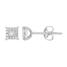 Load image into Gallery viewer, 9ct White Gold Beautiful Diamond Stud Earrings