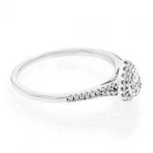 Load image into Gallery viewer, 9ct White Gold 1/4 Carat Pear Shape Cluster Ring