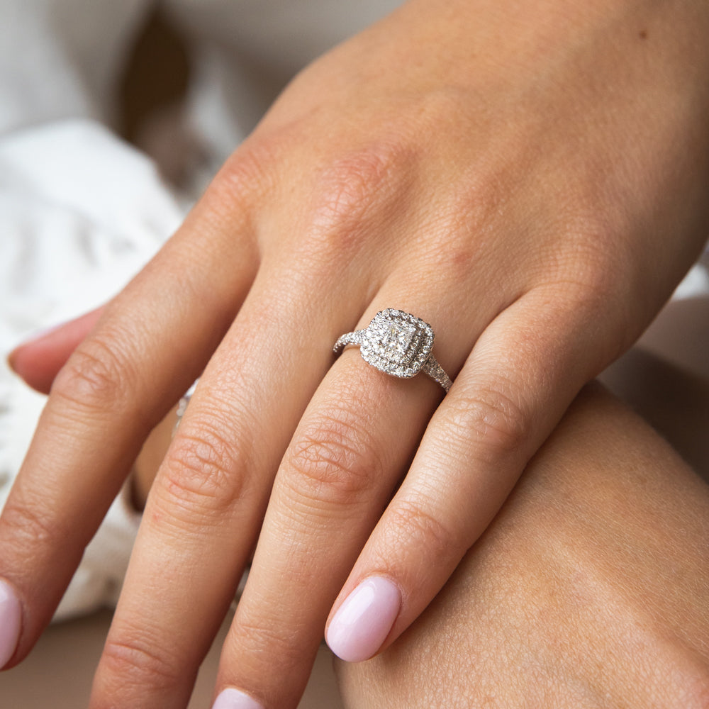 1.0 Carat Princess Cut Engagement Ring, Moissanite Princess Cut Ring I –  The Golden Glam