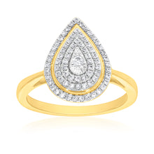 Load image into Gallery viewer, 9ct Yellow Gold 1/4 Carat Pear Shape Diamond  Ring