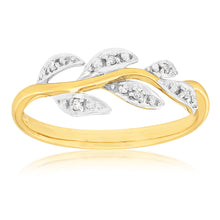Load image into Gallery viewer, 9ct Yellow Gold Diamond Ring with 6 Brilliant Cut Diamonds