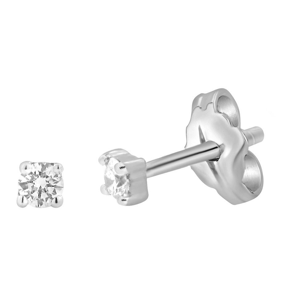 9ct White Gold  0.10 Carat Diamond Stud Earrings