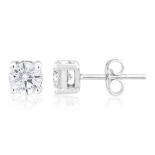 Load image into Gallery viewer, 9ct White Gold 1/2 Carat Diamond Stud Earrings