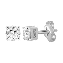 Load image into Gallery viewer, 9ct White Gold 3/4 Carat Diamond Stud Earrings