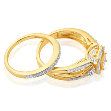 Load image into Gallery viewer, 9ct Yellow Gold 0.45 Carat Diamond Bridal 2 Ring Set