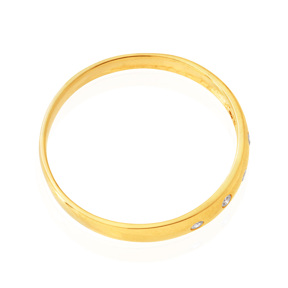 9ct Yellow Gold  0.05 Carat Diamond Ring with 5 Brilliant Cut Diamonds