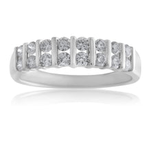 Load image into Gallery viewer, 9ct White Gold 1/2 Carat Double Row Channel Set Diamond Ring