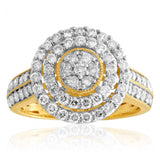 9ct Yellow Gold 1 Carat Diamond Dress Ring