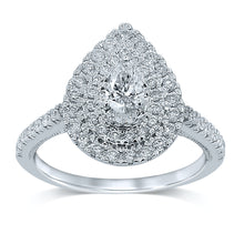 Load image into Gallery viewer, 9ct White Gold 0.85 Carat Diamond Solitaire Pear Shaped Ring